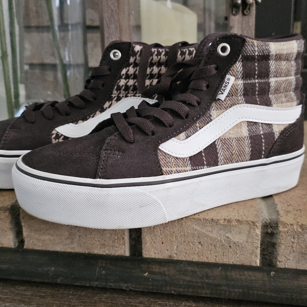 Vans Plaid High-Top Sneakers
